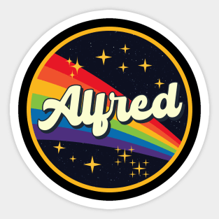 Alfred // Rainbow In Space Vintage Style Sticker